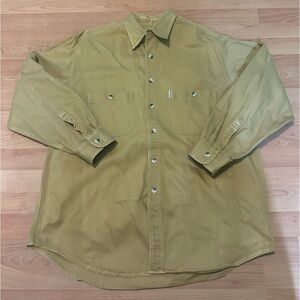 Fieldmaster Men's L Brown Heavy Duty Thick Cotton Hunting Work Button Up Shirt